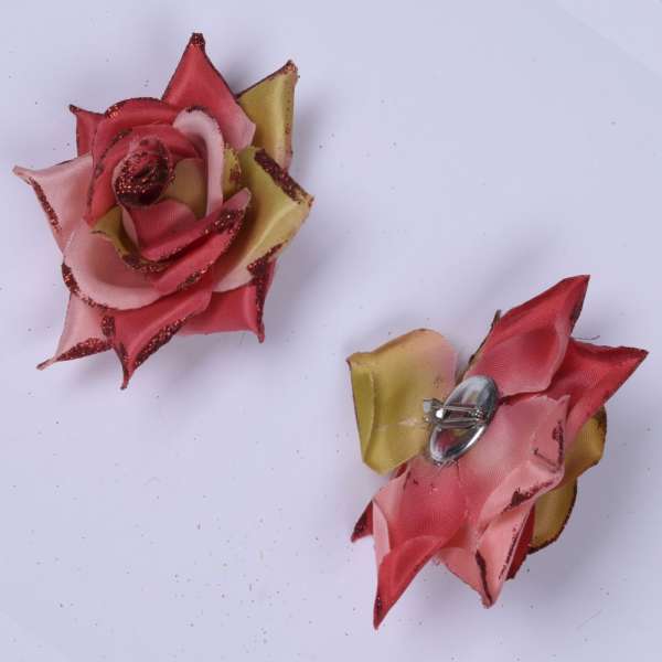 Брошь цветок розовый 7 см оптом