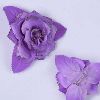 Брошь цветок фиолетовый 11 см оптом