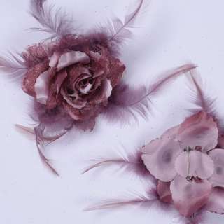 Брошь цветок фиолетово-коричневый 8 см оптом