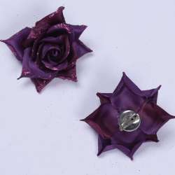 Брошь цветок фиолетовый темный 7 см