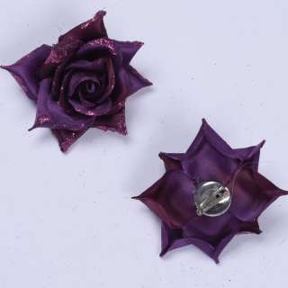Брошь цветок фиолетовый темный 7 см оптом
