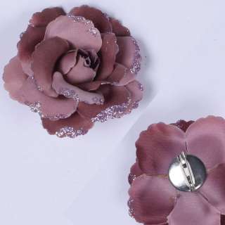 Брошь цветок коричнево-фиолетовый 7 см оптом