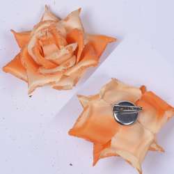Брошь цветок оранжевый 7 см