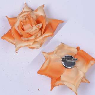 Брошь цветок оранжевый 7 см оптом