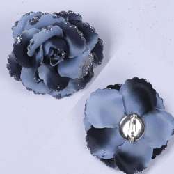 Брошь цветок серый 7 см