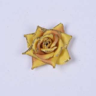 Брошь цветок желтый 7 см оптом