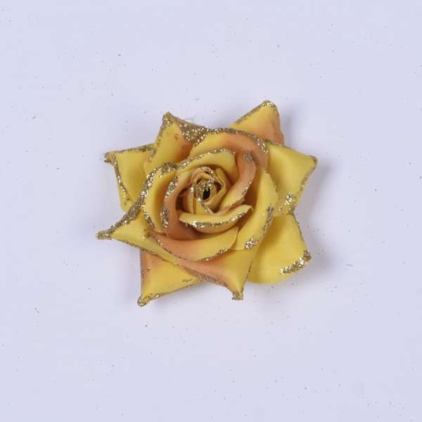 Брошь цветок желтый 7 см оптом