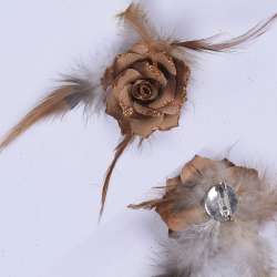 Брошь цветок коричневый 6 см