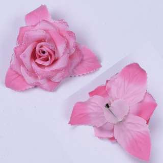 Брошь цветок розовый 11 см оптом