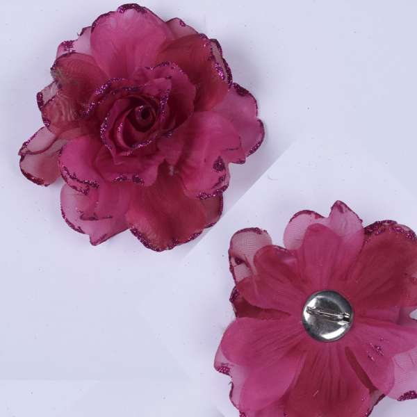 Брошь цветок вишневый 11 см оптом