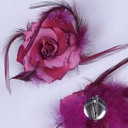 Брошь цветок малиновый 6 см