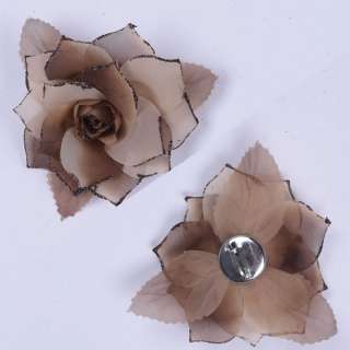 Брошь цветок бежево-коричневый 11 см оптом