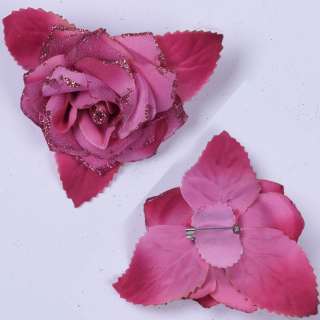 Брошь цветок малиновый 11 см оптом