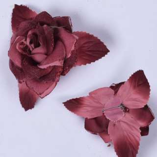 Брошь цветок вишневый 9см оптом