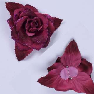 Брошь цветок бордовый 9см оптом