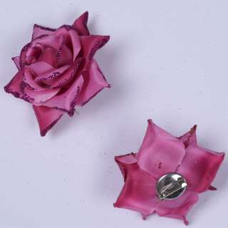 Брошь цветок малиновый 7 см оптом