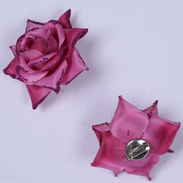 Брошь цветок малиновый 7 см оптом