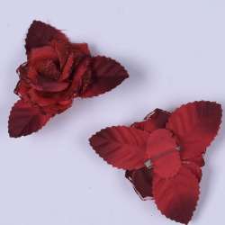 Брошь цветок красный 9 см