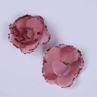 Брошь цветок бордовый 7см оптом