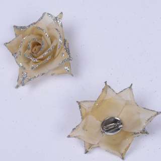 Брошь цветок кремовый 7 см оптом