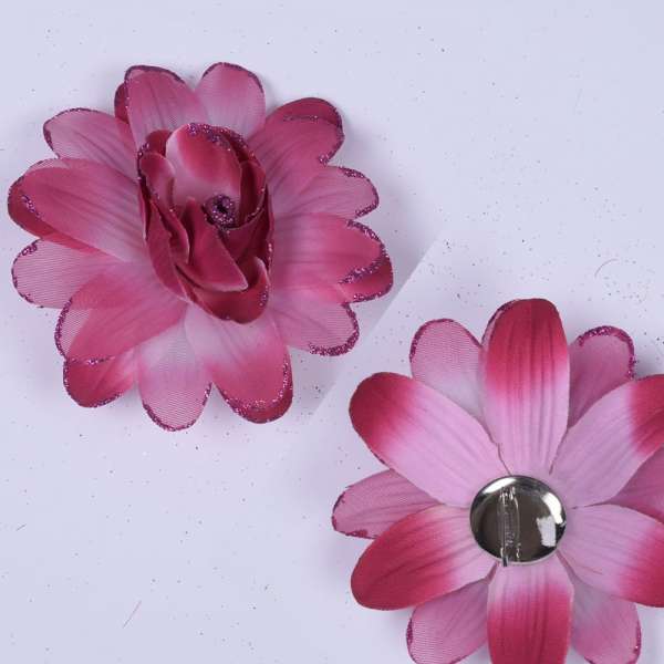 Брошь цветок малиновый 11 см оптом