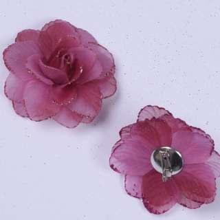 Брошь цветок малиновый 9 см оптом