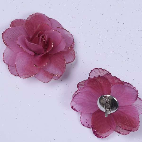 Брошь цветок малиновый 9 см оптом