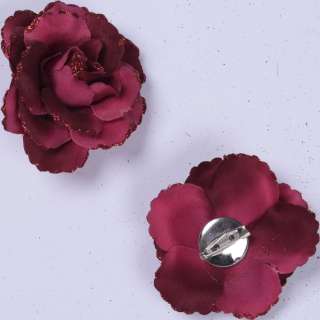 Брошь цветок бордовый 7 см оптом