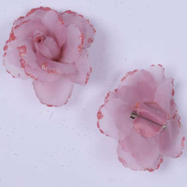 Брошь цветок розовый 7 см оптом