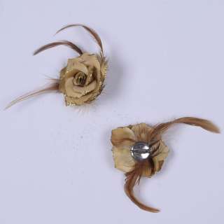 Брошь цветок бежевый 6см оптом