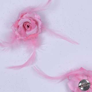 Брошь цветок розовый 6см оптом