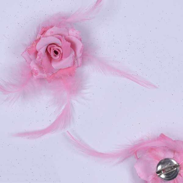 Брошь цветок розовый 6см оптом