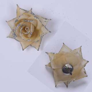 Брошь цветок кремовый 7см оптом