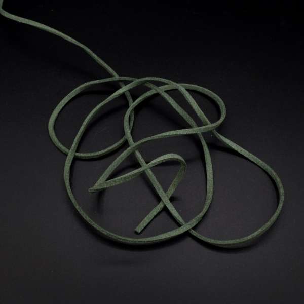 Шнур замшевый 3 мм толщина 1мм зеленый темный оптом
