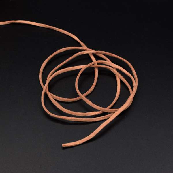 Шнур замшевый 3 мм толщина 1мм коричневый светлый оптом