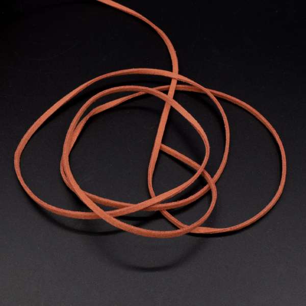 Шнур замшевый 3 мм толщина 1мм терракотовый оптом