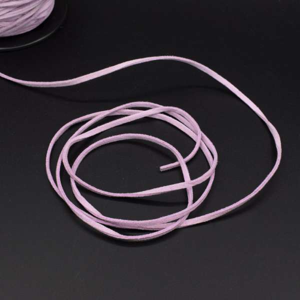 Шнур замшевый 3 мм толщина 1мм сиреневый оптом