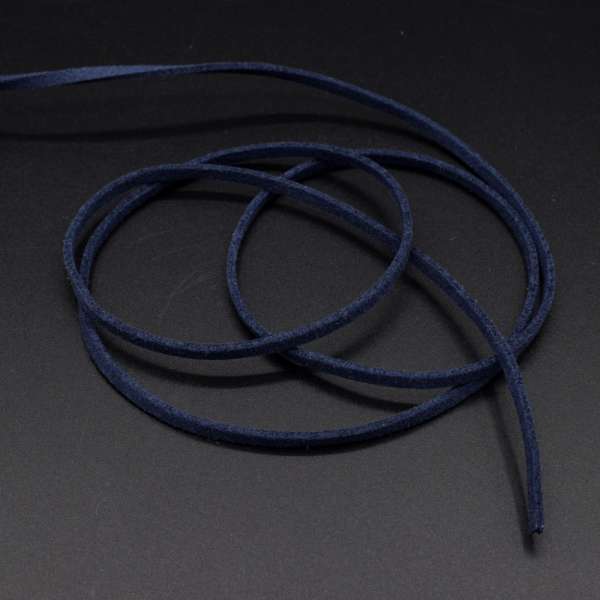 Шнур замшевый 3 мм толщина 1мм синий оптом