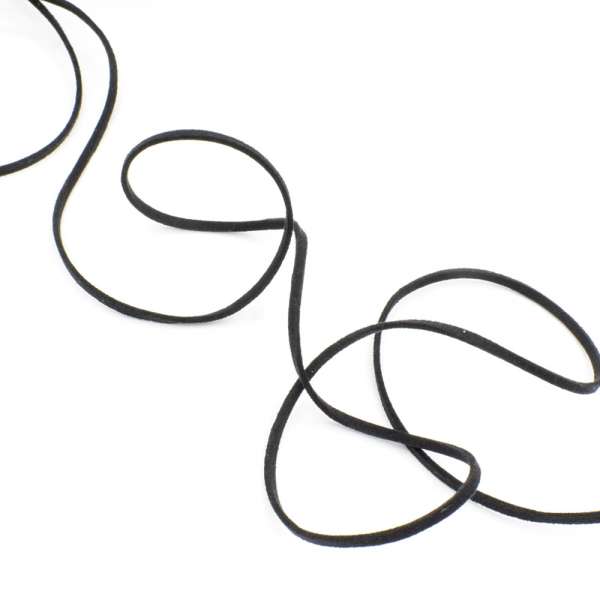 Шнур замшевый 3 мм толщина 1мм черный оптом