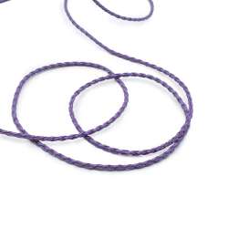 Шнур кожзам плетеный фиолетовый