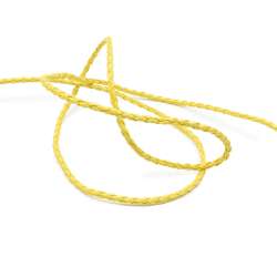 Шнур кожзам плетеный желтый