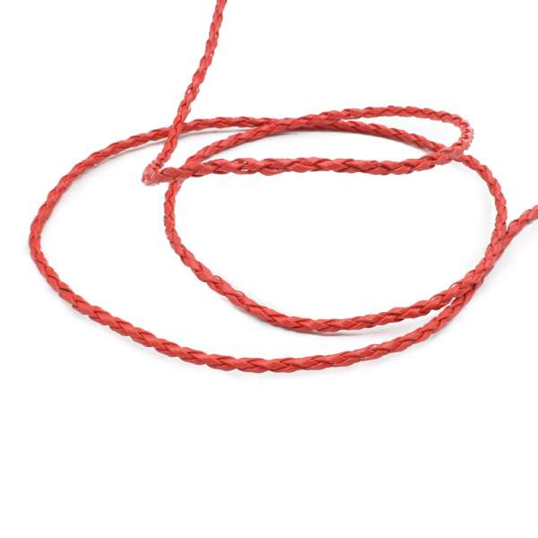 Шнур шкірзам плетений червоний оптом