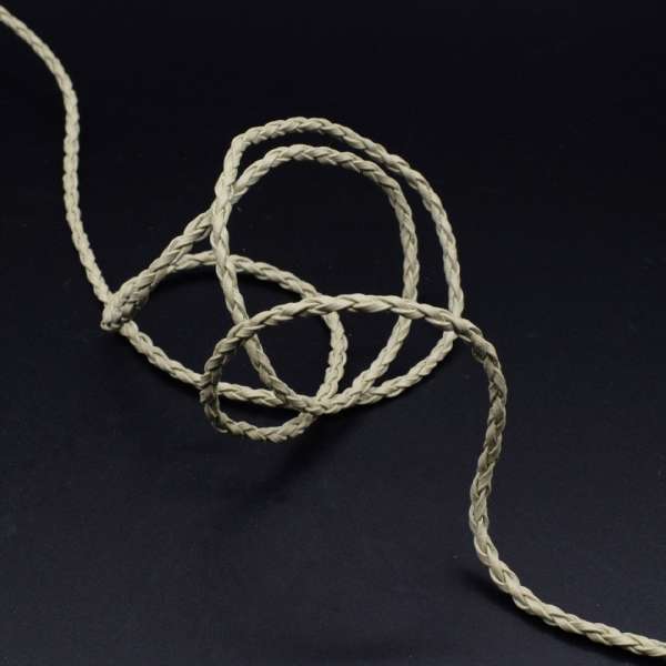 Шнур кожзам плетеный бежевый оптом