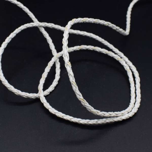 Шнур кожзам плетеный белый оптом