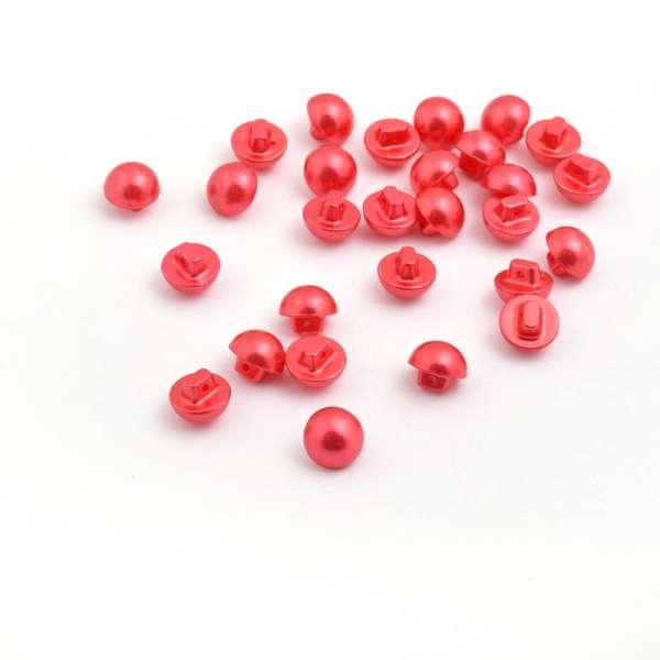 Пуговица жемчужная 12мм на ножке красная (1009) оптом