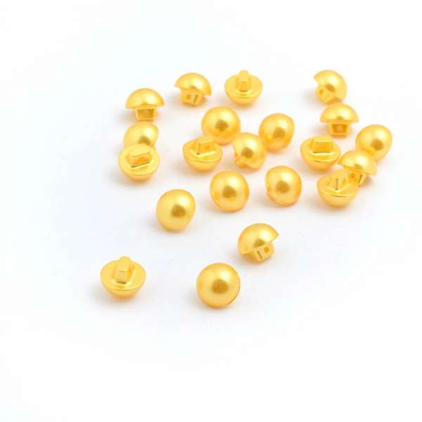 Пуговица жемчужная 12мм на ножке желтая (1009) оптом