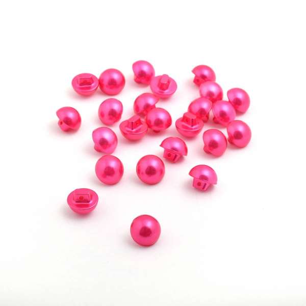 Пуговица жемчужная 12мм на ножке фуксия (1009) оптом