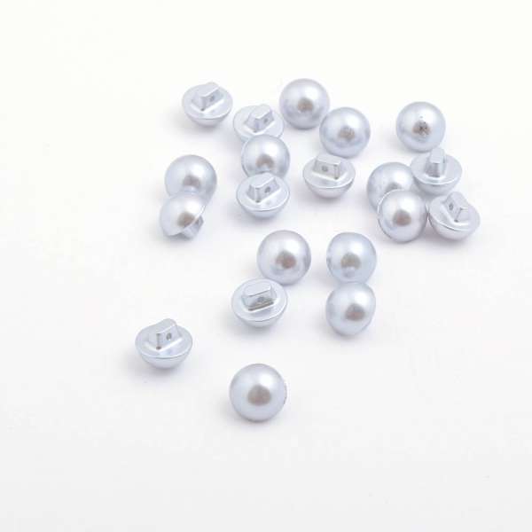 Пуговица жемчужная 12мм на ножке серебряная (1009) оптом