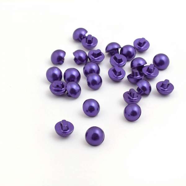 Пуговица жемчужная 12мм на ножке фиолетовая (1009) оптом