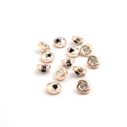 Пуговица со стразой под золото 11мм на ножке (1012)